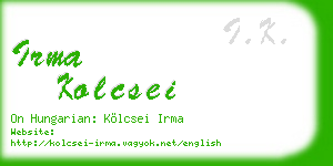 irma kolcsei business card